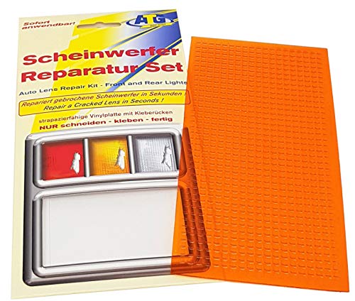 Kit di riparazione dei fari ATG - Piastra in PVC  - Adatto per fari e luci posteriore di un'autovettura, di una moto o di una roulotte. Adatto anche per vetro acrilico e plexiglass.