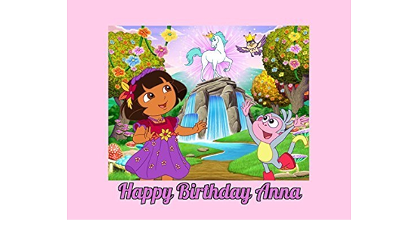 Dora L Exploratrice Comestible Image Photo Feuille Decoration Pour Gateau Personnalisee Fete D Anniversaire Personnalisee 1 4 Feuille 7 Par Sweet Sur Vos Gateaux Amazon Fr Cuisine Et Maison