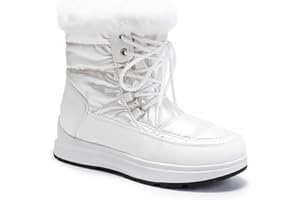 FUSHITON Donna Stivali da neve invernali foderati di caldo Stivali da trekking impermeabili Stivali da neve antiscivolo Stivali invernali all'aperto Scarpe da neve