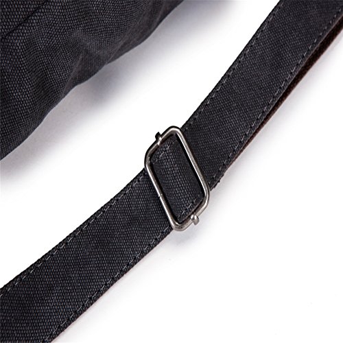 Aidonger Unisex Canvas und Leder Rucksack Laptoprucksack - 5