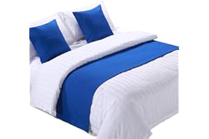 Zhiyuan Solid Linen-Like Hotel Bed Foot Runner Home Decorative Bed Scarf Dining Table Runner 50 x 180 cm, Royal Blue