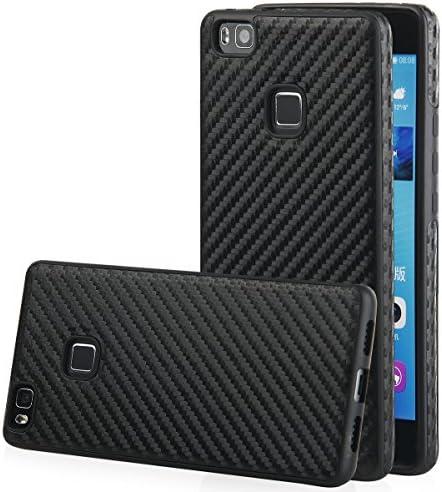 QULT® Luxus Carbon Schutzhülle Case Für Huawei P9 Lite Schwarz oder Back Cover Fiber Carbon Faser Style