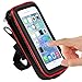 Produktbild CLM-Tech Handy Fahrradhalterung wasserdichter Halter für bis zu 5,5 Zoll Smartphones, Motorrad Halterung, Fahrrad-Handyhalterung #1, schwarz rot, Kunstleder Lenkertasche