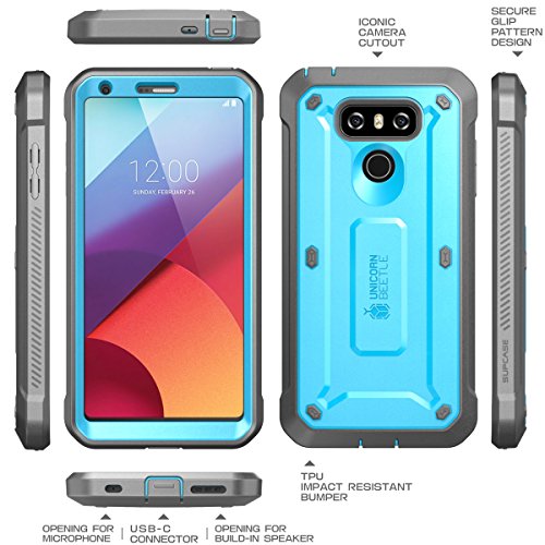 Supcase Funda LG G6  LG G6 Plus  de la Serie Unicorn Beetle Pro  Funda Robusta con Protector de Pantalla Integrado  Azul 