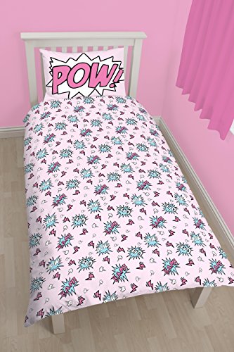 Marvel-Comics-Mdchen-Bettwsche-Set-Pastelltnen-PolyesterBaumwolle-fr-Einzelbetten-Mehrfarbig