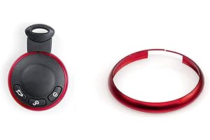 Oldbones Alumnium Smart Key Fob Ring Rim Trim Cover Replacement For R55 R56 R57 R58 R59 R60 In Red