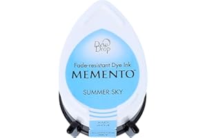 Tsukineko Memento Dew Drop Ink Pads for Stamping - Blue, Summer Sky - Small - Translucent - Waterproof, Archival - Embossing