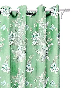 Lush Decor Digital Printed Floral Polyester Curtains for Door (7 feet, Pista Green)- Set of 2