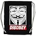 Produktbild ANONYMOUS DISOBEY Turnbeutel V Guy For Wie Anonymous Vendetta Fawkes Maske UK Mr. Robot F Society fsociety Hacker Allsafe Cybersecurity E Corp MR TV
