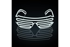 ZFVEN Light Up EL Wire Neon Shutter Glasses Shutter Flashing Sunglasses Kids Party Favors DJ Costumes for EDM, Halloween, Christmas, Birthday Party Decoration