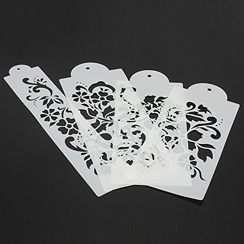 GOOTRADES 4 Stk DIY Kuchen Form Fondant Seite Wiederverwendbare Backen Schablonen Bäckerei Hochzeits Dekor - 2