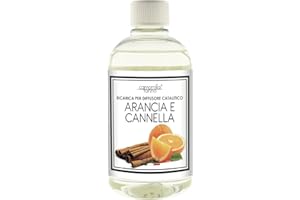 CAMOMILLA TORINO Ricarica Profumo 500 ml per Lampada catalitica 25 fragranze.Italy. (Arancia e Cannella)