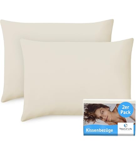 ESSIX Kissenbezug Baumwollperkal – 50x70 Cm, Weiß, Weich & Langlebig