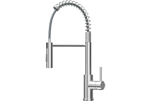 CECIPA Grifo Cocina Extraible, Grifo De Cocina Extensible Con Dos Modos De Salida De Agua, Grifo Monomando Cocina Mezclador De Arco Alto, Grifo Mezclador Giratorio De 360° Acero Inoxidable Cepillado