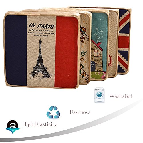 Gabriera Dekorative Memory Foam, Sitz Polster eckig Stuhl Sitzkissen, Rückenpolster für Home Office fahren Reisen (45.7 x 45.7 cm, thickness-8 cm) Black Cat - 5