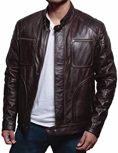 Leather Jacket - John Barrowman Arrow Malcolm Merlyn Brown Wax Leather Jacket (Brown, Large)
