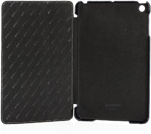 StilGut Couverture Case, Tasche aus feinstem Leder für das Apple iPad mini unterstützt Smart-Cover Funktion, Schwarz - 7