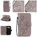 Produktbild Jepson Samsung Galaxy Trend 2 Lite G313 / G318 (4,0 Zoll) Hülle, Leadertasche Premium Lederhülle Flip Case im Bookstyle Folio Cover Kartenfächer Magnetverschluss und Standfunktion Leder Schale Etui für Handytasche Schutzhülle Prägung Strass Bling Schmetterling Muster.