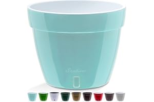 Santino Selbstbewässernder Blumentopf mit Wasserstandsanzeige für innen. Asti D 30cm.Menthol/Blanc, 12L