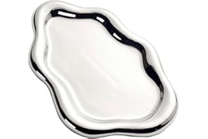 ARJDXDP Keramik Schmuckschale, Ringhalter, Deko Tablett, Schlüsselablage, Ohrringe, Halsketten Schmuckschale Silber Tablett Schminktisch Geburtstagsgeschenk für Frauen(Silber)