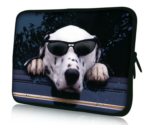 Luxburg® Design Laptoptasche Notebooktasche Sleeve für 17,3 Zoll (auch in 10,2 Zoll | 12,1 Zoll | 13,3 Zoll | 14,2 Zoll | 15,6 Zoll | 17,3 Zoll) , Motiv: Hund mit Sonnebrille