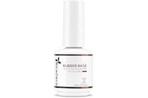 Nicedeco Rubber Base 15ML Clair Vernis Semi Permanent Gel Sans HEMA UV LED Gel Polish Renforcement et Réparation de Manucure Nail Art