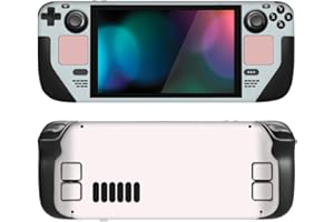 playvital Full Set Protective Skin Decal for Steam Deck LCD, Custom Stickers Vinyl Cover for Steam Deck OLED - Pale Series - Mist Grey & Pink #2