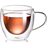Neskafe &Ccedil;ay Fincanı &Ccedil;ift Cidarlı Cam Kupa 250 ml Kulplu Cam Bardak 1 Adet - 12037