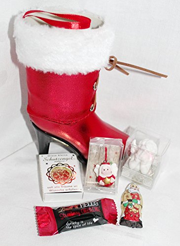 Preisvergleich Produktbild 110661 Nikolaus Damen Stiefelette gefüllt Nikolausstiefel Schutzengel Engel Glücksbringer Stiefel