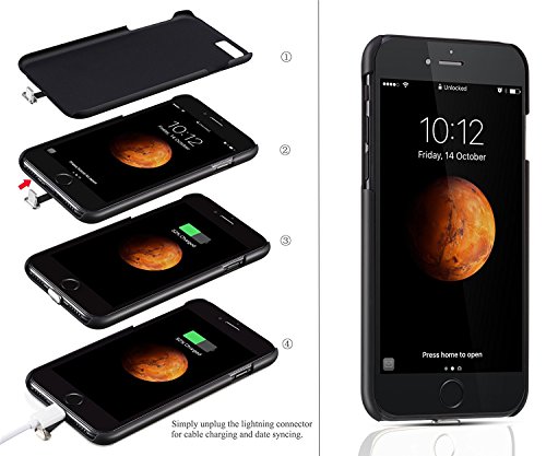 Antye Qi Wireless Charger Charging Receiver Case Back Cover [No Built-in Battery] with Flexible Lightning Connector for iPhone 7