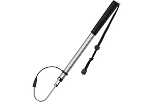 ‎SAN LIKE SAN LIKE Teleskop Gaff Haken Speer Haken Einziehbar, Aluminiumlegierung Meeresangeln ​Fischgaff mit Landehilfe Speerhaken, Teleskopisches Fischgaff mit Rostfreiem Meer Fischerei Speerhaken,140cm Grau