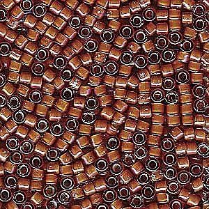 Delica 11/0 Tube By Miyuki Seed Bead 7.2 Gram Approx 1400 Beads White Lined Dark Topaz
