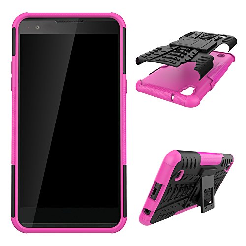 LG X Power Funda Mama Mouth Heavy Duty silicona h  brida con soporte C  scara de Cubierta Protectora de Doble Capa Funda Caso para LG X Power Smartphone 2016 Rosa