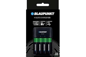Blaupunkt Standardowa ładowarka do akumulatorów 1-4 Ni-MH, czas ładowania 8-10 godzin, w zestawie 4 akumulatory AA Blaupunkt