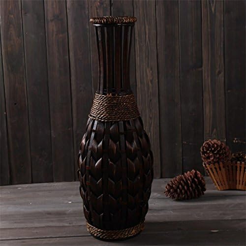 Brown Bamboo Floor Large Vase Retro Old Living Room Chinese Creative Home Soft Art Ornaments