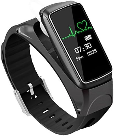 Smart Bracelet Bluetooth Headphone Combo Sports Pedometer Smart Watch Talk To,Black