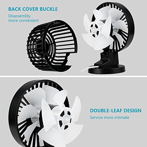 USB Ventilator, Aodoor Tischventilator Mini USB Ventilator Tragbarer USB Fan Geräuschlos Mini Ventilator für Büro Schreibtisch Fan (Schwarz) - 7