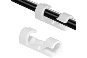 JIEOU 80 klipsów do kabli, 80 sztuk, samoprzylepne, samoprzylepne, do mocowania kabli PC, sznurka i organizera (białe)