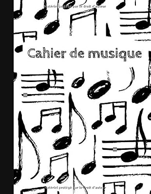 Cahier de musique: Carnet de partitions - Papier manuscrit - 12 portées par page - 108 pages - Grand format - Couverture moderne