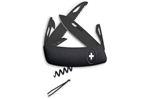 SWIZA D05 All Black Noir Couteau Suisse Adulte Unisexe, 75mm