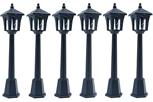 CENPEK, 6 lampioni in miniatura per modellini ferroviari, casa delle bambole, paesaggi in miniatura, giardini delle fate