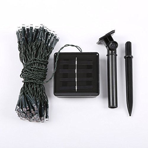 Led Solar Lichterkette, 10 Meter, 100 Leds, für dekorieren Sie Ihr Zuhause, Garten und Partei. (Warmweiß) - 3