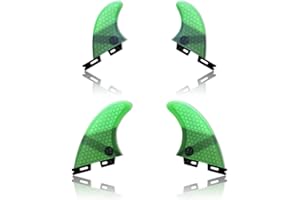 UPSURF Tabla de Surf FCS II Aletas Fibra de Vidrio Quad Fin Thruster Set Tener Panal para Surf Paddle Board