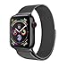 Produktbild MuSheng Band für Apple Watch Series 4 40mm Armband, Ersatz Premium Milanaise Edelstahl Magnetverschluss Wrist Armband für Apple Watch Series 4 (Schwarz)