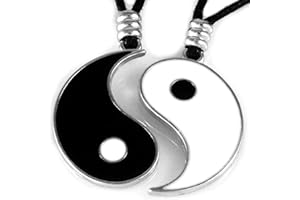 AKIEE Yin Yang Collier pour Homme Femme Garçons Filles Réglable Pendentif Taichi Collier Couple Meilleurs Amis meilleurs amis