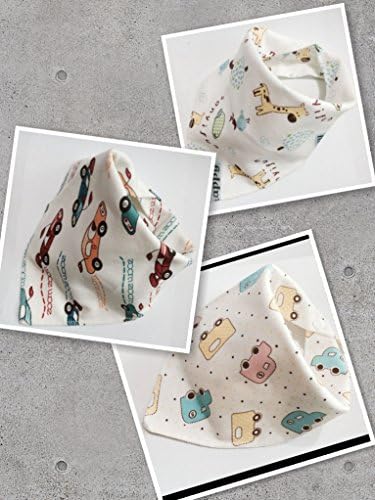 100% Organic cotton double sides design absorbent bandana bib for boys 3pcs