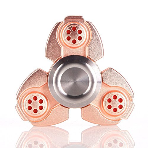 Hand Spinner CKF Tri Fidget Finger Spinner Zinc Alloy Toy Stress Reducer Autism Anxiety Stress Relief Toy for ADD, ADHD, Anxiety, Adult Kid Children (2.17x2.17x0.06inch, Rose gold)