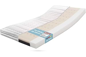 ‎RAVENSBERGER MATRATZEN RAVENSBERGER Baby- und Kindermatratze Ravensbärchen mit SENSOKISS® Baumwollbezug - ANTIMON frei - 70 x 140 cm, Höhe 9 cm - für Babys geeignet - Kaltschaummatratze ohne Silber und optische Aufheller