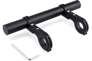 CHUER Estensore per Manubrio Bici, Bici Prolunga Staffa, Tachimetro per Bicicletta di Montagna,Supporto per GPS, Telefono Cellulare,Lega di Alluminio Durevole Leggera,Salvaspazio - 20CM