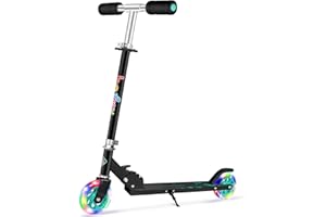 BELEEV V1 Monopattino per Bambino 2 Ruote con Supporto, 3 Monopattini per Bambini Regolabili in Altezza, Monopattino Scooter per Bambina con Il LED Illumina le Ruote per Ragazze e Ragazzo